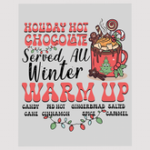 Holiday Hot Chocolate Menu DTF Transfer - Winter Warm-Up Design